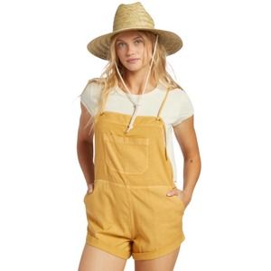 NWT Billabong Women's Wild Pursuit Playsuit Romper Short Overall Yellow Size M